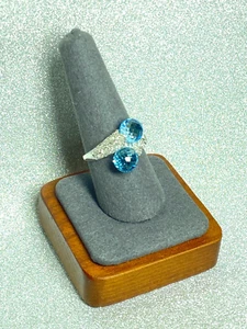 Designer Heng Ngai~AquaMarine~Kugelring~14KT. Weißgold ~ Diamant Ring ~ Größe 8,5 - Bild 1 von 8