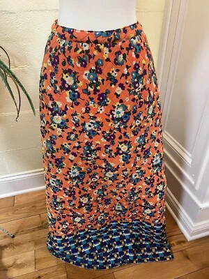 "Falda acolchada naranja vintage años 60-70 Elverhoj West Indians cintura 28""" Foto 1 de 4