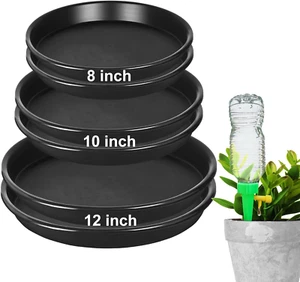 6Pack 8 10 12Inch Plastic Drip Trays Plant Saucers for Indoors Outdoor Thick - Picture 1 of 8