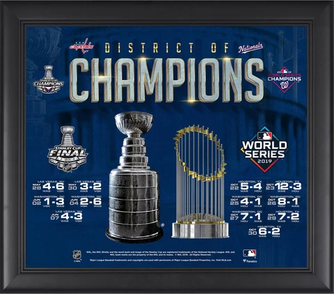 Capitals & Washington Nationals FRMD 15" x 17" District of Champions Collage Cover