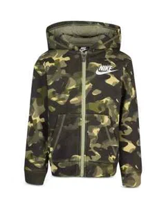 Nike L59419 Boys Green Club Fleece Printed Hoodie Size Large/7 - Picture 1 of 2