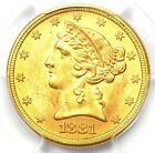 1881 Liberty Gold Half Eagle $5 Coin - Pcgs Ms64 (Bu Unc) - $1,250 Value!