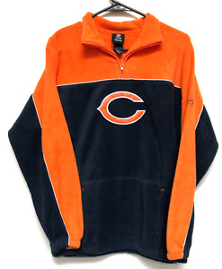 Reebok Orange Pullover 1/4 Zip Fleece Sweater Chicago Bears - Size YOUTH XL