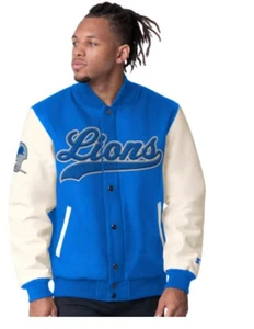Starter Detroit Lions Wool & Leather Varsity Jacket Size S - Picture 1 of 2