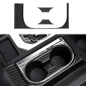 Center Water Cup Holder Cover Black Carbon Fiber Sticker For Toyota Tundra 14-21 - Picture 1 of 8