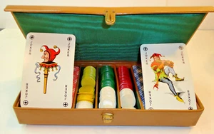 F.X. Schmid Lederetui mit Chips Frankfurt Romer Germany 6 Joker Spielkarten - Bild 1 von 12
