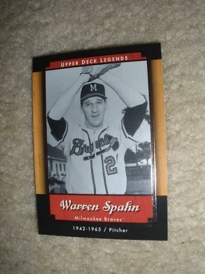 2001 Upper Deck Legends  #48 Warren Sphan Milwaukee Braves  NrMt  - Image 1 of 2
