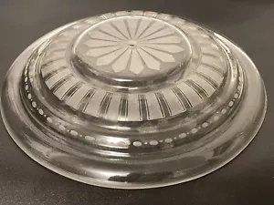 Vintage Art Deco Glass Ceiling Light Shade Center Mount Frosted & Clear 10.5 in - Picture 1 of 7