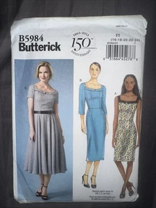Butterick 5984 B5984 150th Anniversary Dress 3 Styles Cup A/B C D Sz 16-24 Uncut - Picture 1 of 8