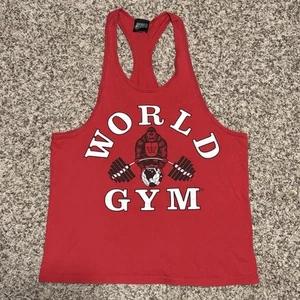 Vintage World Gym Tank Top Shirt Gorilla Bodybuilding Workout Muscle Stringer M - Picture 1 of 8