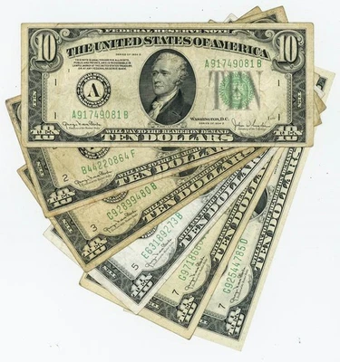 FR#2009 $10 1934D (6) Six Federal Reserve Notes Assorted Districts DC-6092 - Image 1 of 3