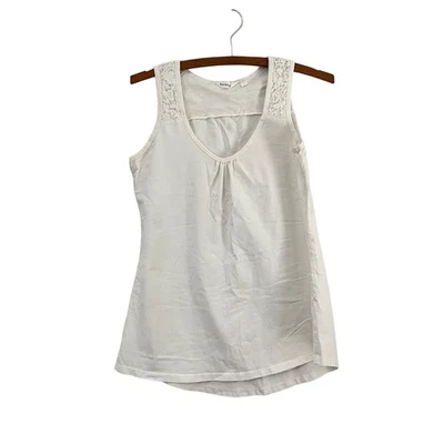 Athleta Womens Ivory Crochet Strap Sleeveless Tank Top Size Medium - Image 1 of 4