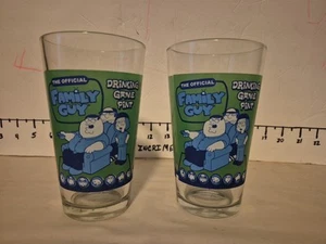 Lot Of 2 Family Guy Drinking Game Beer Pint Glasses 2004 - Picture 1 of 10