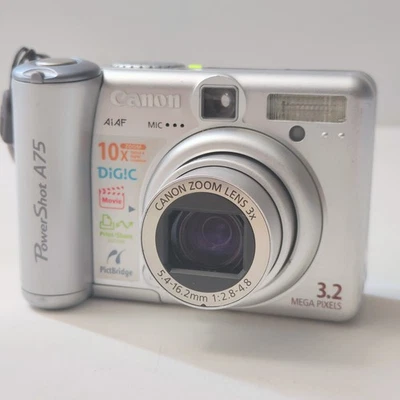 Canon PowerShot A75 3.2MP Digital Camera - FOR PARTS, POWERS ON, SEE DTLS - Image 1 of 4