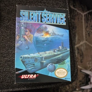 SILENT SERVICE Nintendo NES  CIB Box, Cart, Manual,  Poster. Good Condition  - Picture 1 of 10