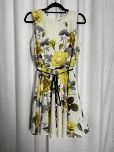 Gabby Skye Multicolor Floral A-Line Dress Fit & Flare Size 14P Belted - Picture 1 of 2