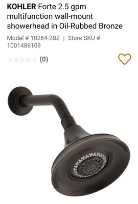 KOHLER10284-2BZ Shower HEAD, rubbed BRONZE - Image 1 of 2