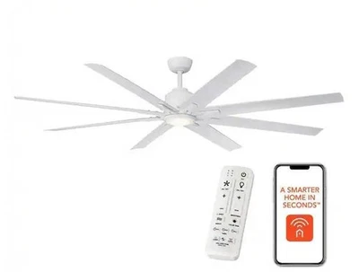 Home Decorators Kensgrove II 72 in. Smart Indoor/Outdoor White Matte Fan - Image 1 of 3