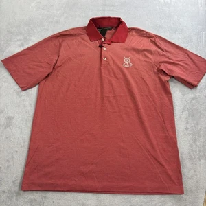 NUEVO CON ETIQUETAS Camisa Polo St Andrews Links Para Hombres L Rojo Rayas Bordada Golf Algodón - Imagen 1 de 10