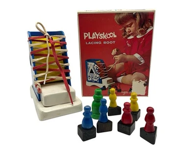 PLAYSKOOL Vintage Caja Roja Bota con Cordones Aprendizaje Mientras Juegas en Caja Original Foto 1 de 4
