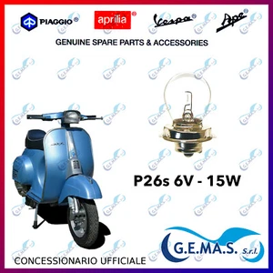 Lampe Scheinwerfer Getaucht Vespa Si Ciao Bravo P26s 6V 15W Schüssel - Bild 1 von 1