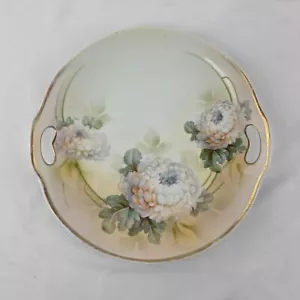 Saxe ES Germany 10" Handle Plate Hand Painted Flowers - Picture 1 of 6