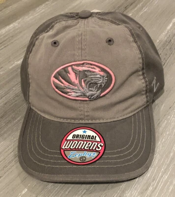 Missouri Mizzou Tigers Ladies Pink & Gray Adjustable Baseball Hat Zephyr - Image 1 of 3