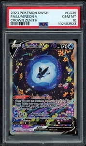 2023 PSA 10 Pokemon Crown Zenith Lumineon V Full Art GG39/GG70 Karte Gem Mint - Bild 1 von 2