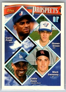 1994 TOPPS CURTIS PRIDE/SHAWN GREEN/MARK SWEENEY/EDDIE DAVIS RC MONTREAL - Picture 1 of 2