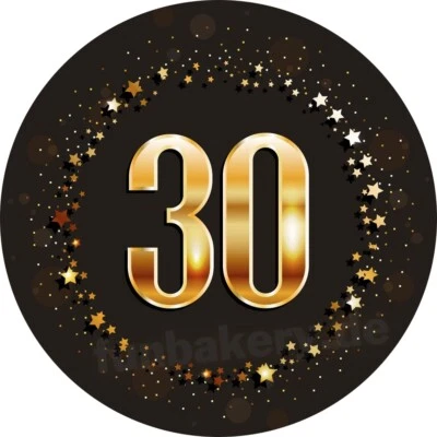 30.Geburtstag eßbar Torten-bild Muffin-aufleger Party Deko Hochzeitstag Jubiläum - Bild 1 von 4