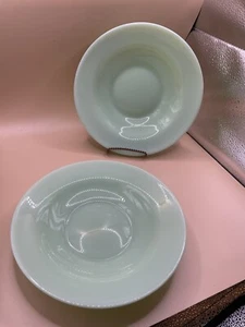 Set Of 2 Jade Green (COLOR) 8” Salad/Dessert Bowls-possible Jadeite(No Markings) - Bild 1 von 6