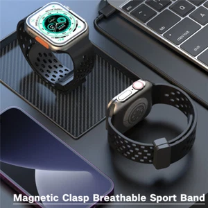Correa deportiva de silicona magnética 41/42/44/45/46/49 mm para Apple Watch 10 9 8 7 6 5 SE - Imagen 1 de 25