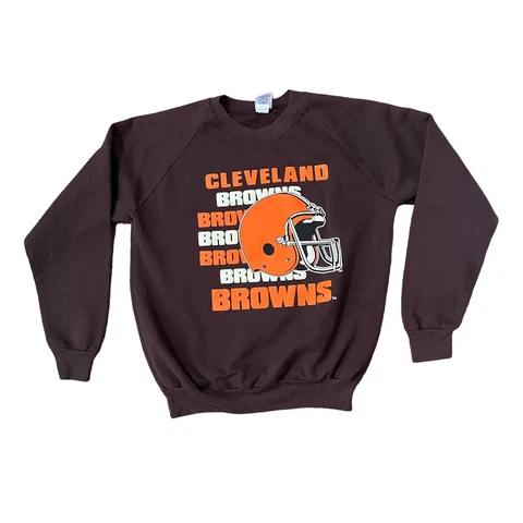 Vintage 80s 90s Cleveland Browns Crew Neck Sweater Sweatshirt Size L GARAN Inc Cover