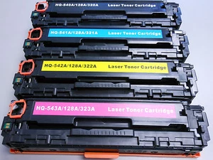 4PK CB540A CB541A CB542A CB543A (125A) Color Toner for HP LaserJet CM1312 CP1515 - Picture 1 of 3