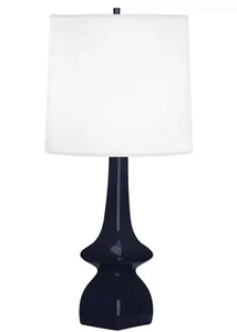 Robert Abbey JASMINE Deep BLUE Light Table Lamp GLAZED CERAMIC - Picture 1 of 3