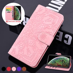 For iPhone 17 Air 16 15 14 13 Pro Flower Magnetic Leather Wallet Card Flip Case - Picture 1 of 54