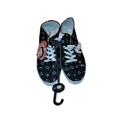 Betty Boop 女式 10 码系带黑白网球鞋新款 — 第 1/4 张图片