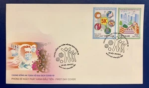 Vietnam 2021 Living With Pandemic Anti Virus NCOV FDC Mint Stamps Postmark - Picture 1 of 2