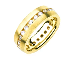 Round Brilliant Cut Diamond Men's Ring 2.24 Carat 18k White Gold - Picture 1 of 1