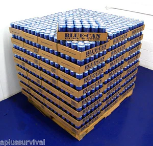 48 Cans of Blue Can Emergency Survival Drinking Water 50 Year Shelf Life - Picture 1 of 1