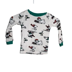 Peanuts T-Shirt Youth 4T Snoopy Long Sleeve Crew Neck Fleece Pajama - Picture 1 of 8