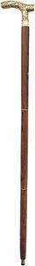 Walking Stick - Derby Canes for Men and Women, Wooden Shaft Cane Golden Brass - Picture 1 of 3