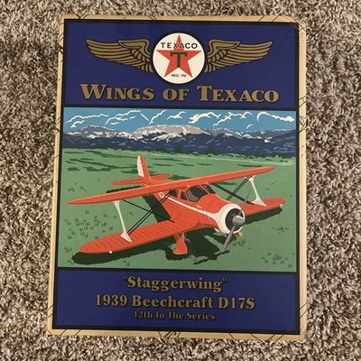 NIB 2004 Ertl Wings of Texaco Staggerwing 1939 Beechcraft D17S Diecast Plane - Image 1 of 4