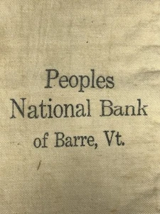 Vintage Peoples National Bank Bag Barre Vermont - Picture 1 of 5