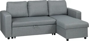 Divano Angolare NETTUNO 3 Posti Con Contenitore in Tessuto Imbottito Con Braccio - Foto 1 di 12