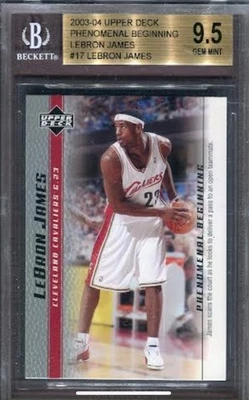 2003-04 Upper Deck #17 Lebron James Phenomenal Beginning RC BGS 9.5 GEM MT - Image 1 of 2