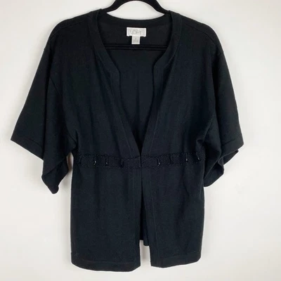 Cárdigan Loft Ann Taylor Negro Lana Merino Mezcla Cachemira Manga Kimono Mujer S Foto 1 de 4