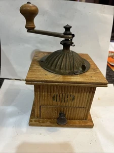 Molinillo de granos de café manual de madera vintage cajón de madera - Imagen 1 de 7