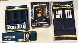 4 PC - Doctor Who Collectors Lot - Ice Cube Tray/Tardis Shower Curtain /Spork + - Picture 1 of 5