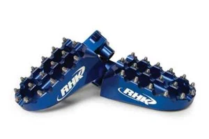 Wide Blue RHK Footpegs Yamaha YZ85 YZ85LW 2002 2003 2004 2005 2006 2007 2009 - Picture 1 of 5